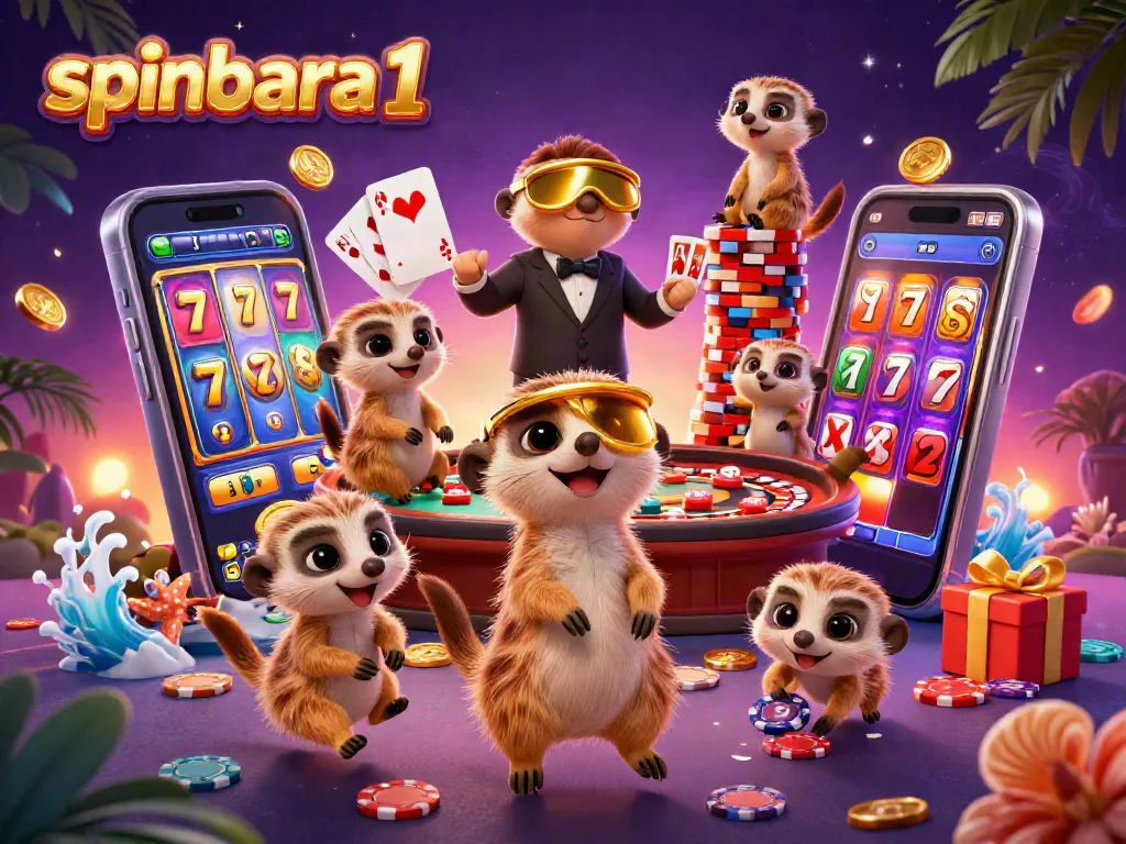 Experience thrilling gameplay at spinbara 1 casino with engaging meerkats and vibrant gaming elements.